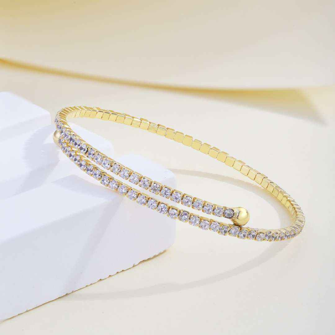 [HOT]Row of Diamonds Round Fashion Bracelet