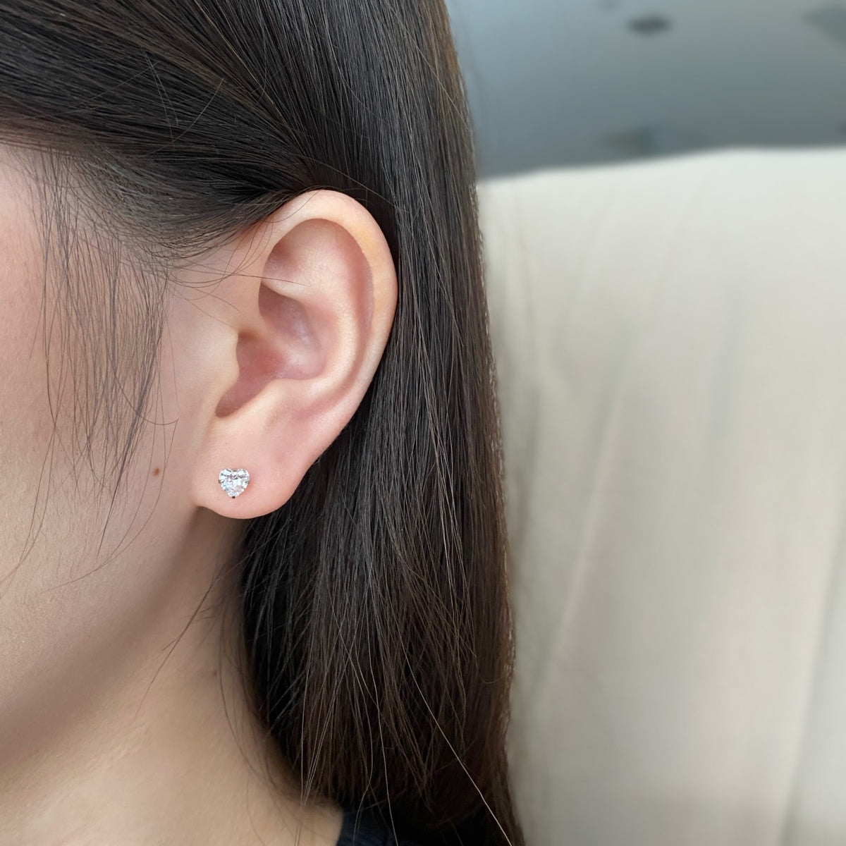 [HOT] Boucles d'oreilles simples en forme de cœur scintillantes