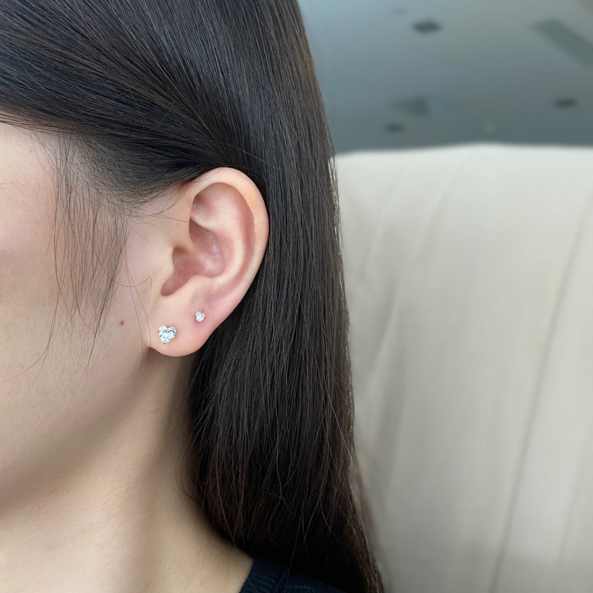 [HOT] Boucles d'oreilles simples en forme de cœur scintillantes
