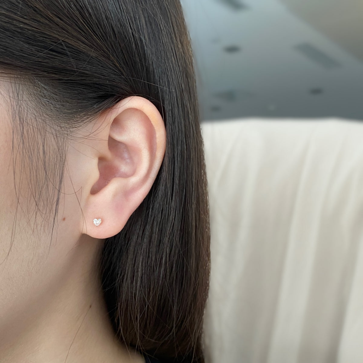 [HOT] Boucles d'oreilles simples en forme de cœur scintillantes