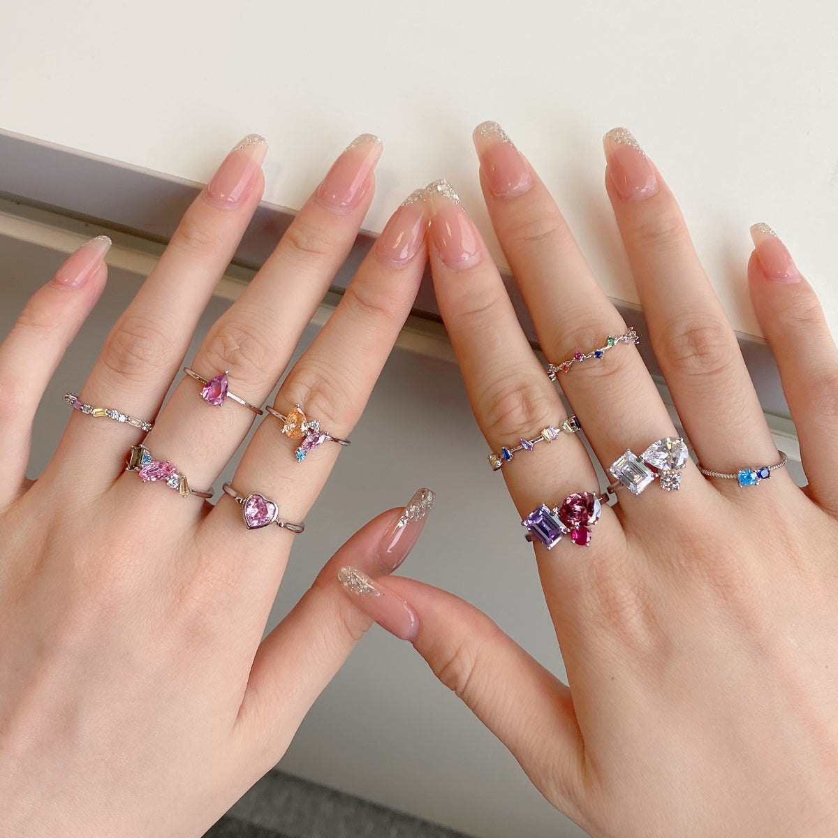[HOT]輝くカラフルなマルチカットデイリーリング