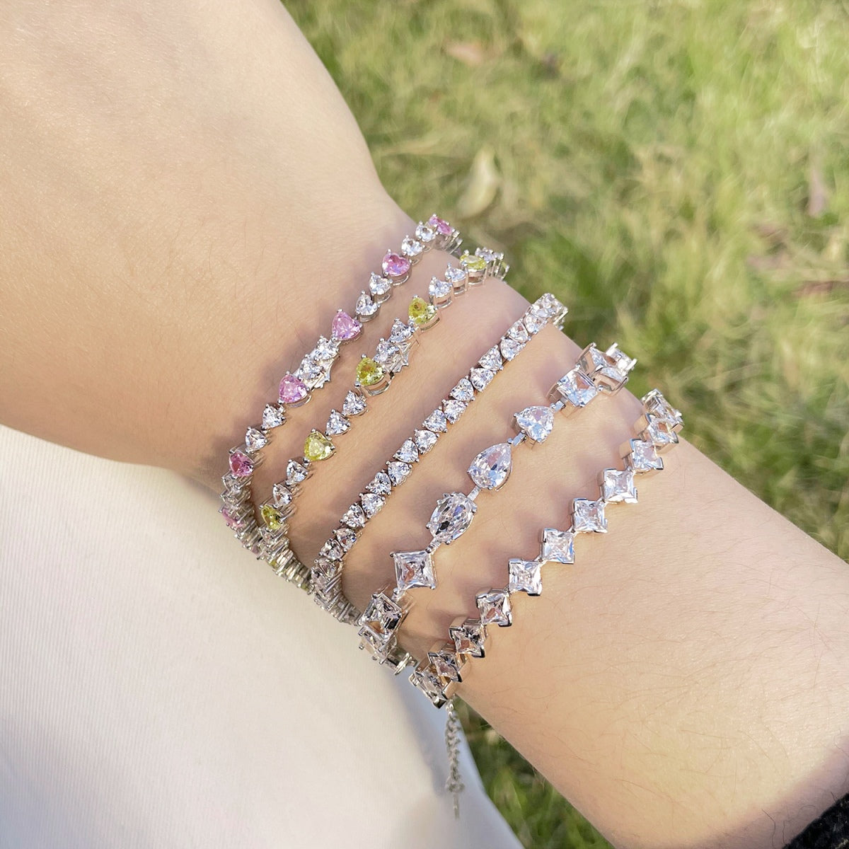 [HOT]0.5 Carat Ornate Princess Cut Daily Bracelet