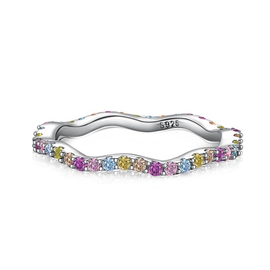 [HOT]Dainty Colorful Round Cut Party Ring