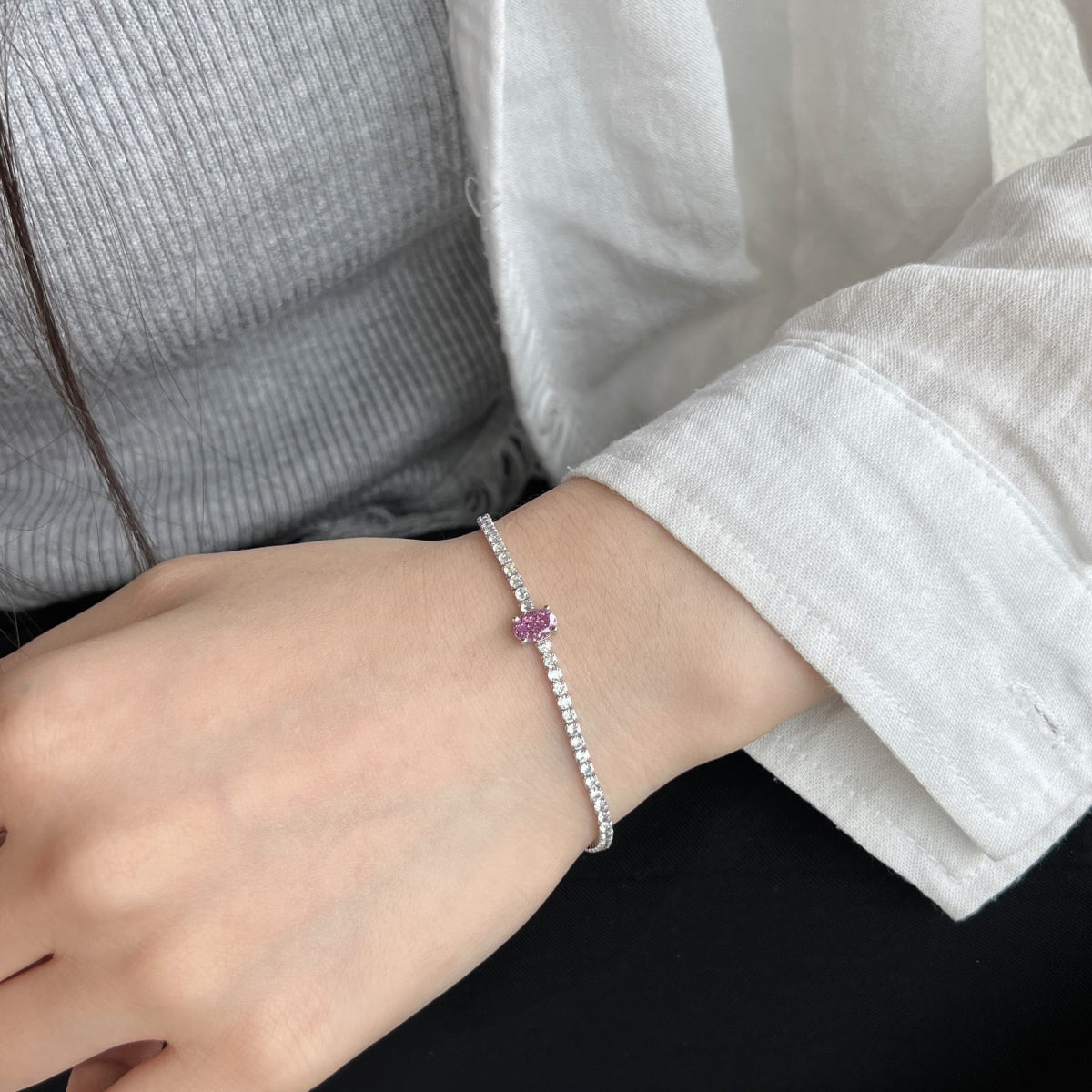 [HOT]0.75カラットの絶妙なオーバルカットデイリーブレスレット