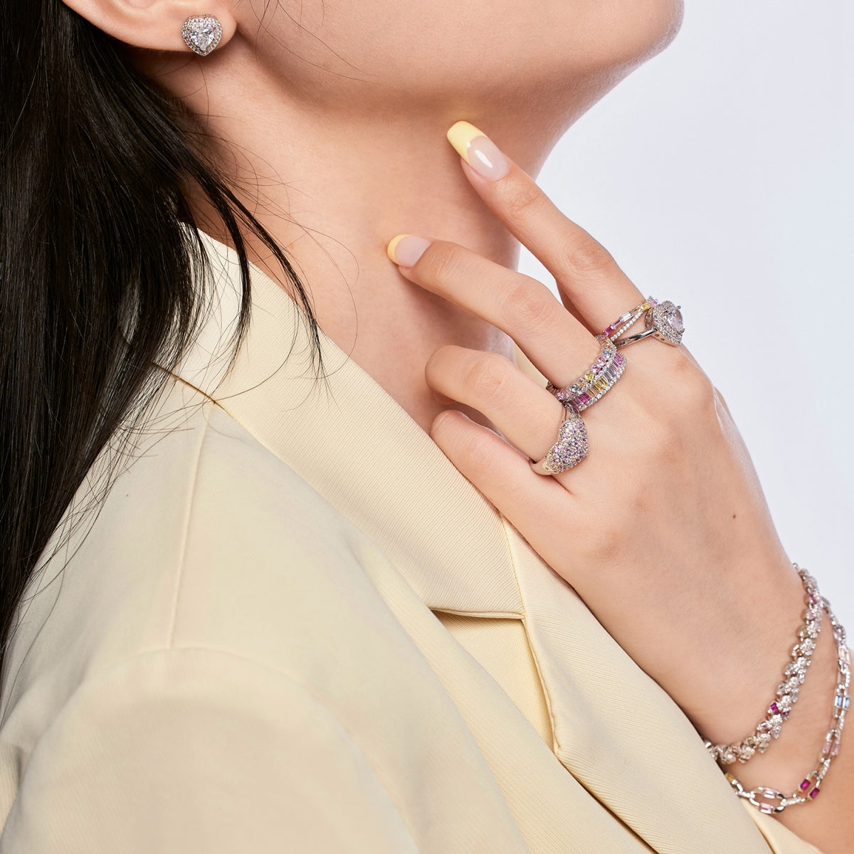 [HOT] Bague de mariage délicate et éclatante en forme de cœur
