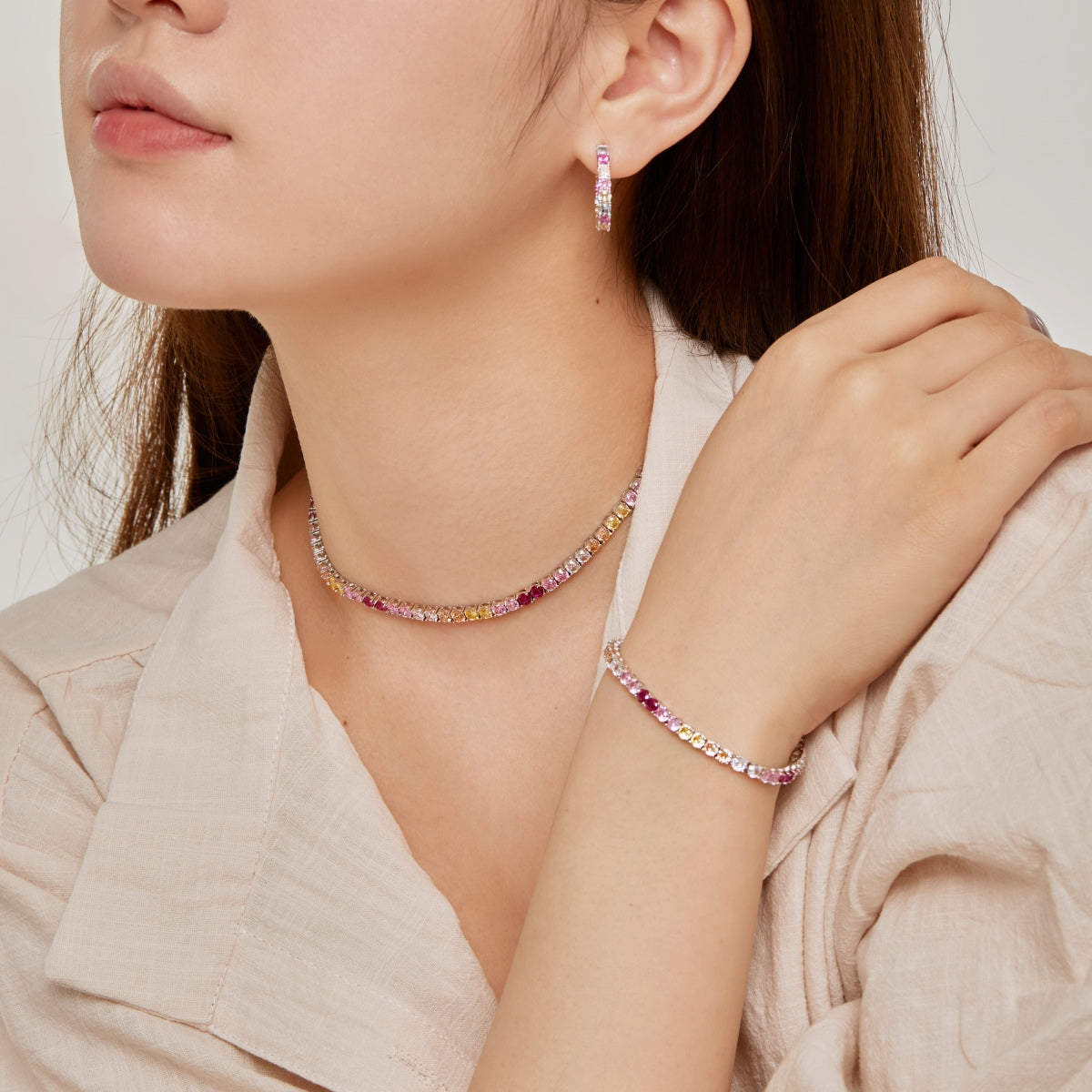 [HOT]Radiant Colorful Round Cut Tennis Bracelet