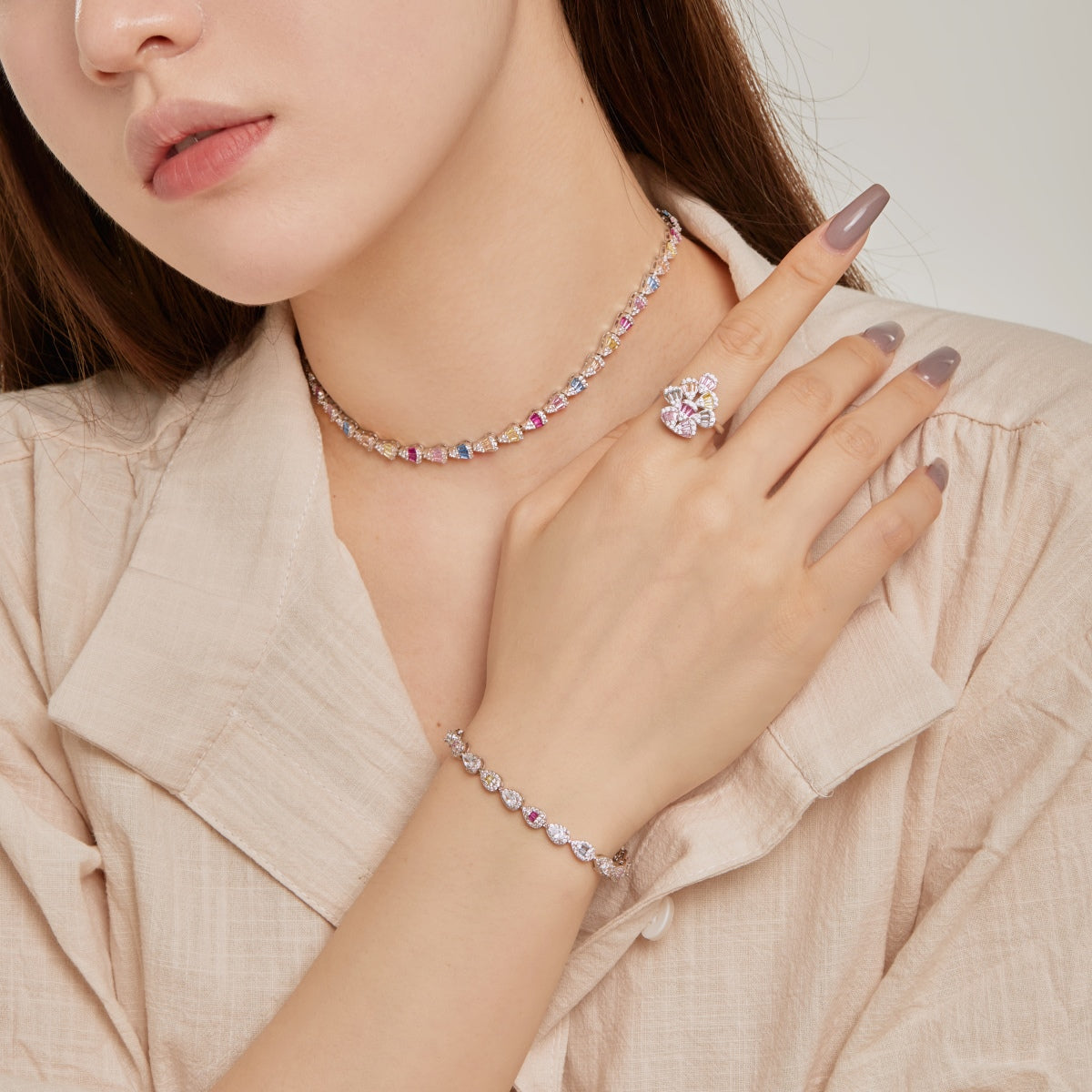 [HOT]0.25カラットの輝くウォータードロップシェイプデイリーブレスレット