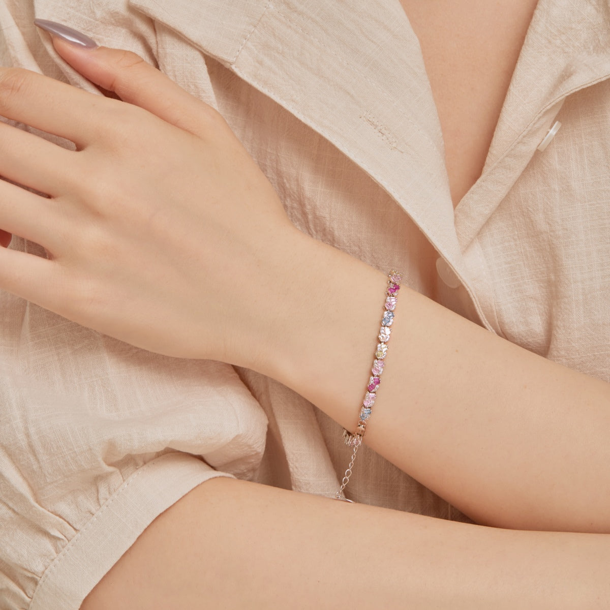 [HOT]華やかなカラフルな花の形のパーティーブレスレット