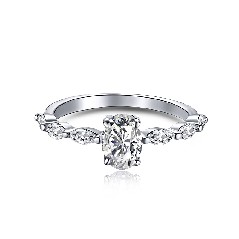 [HOT] Bague de fiançailles luxueuse et vibrante de 0,75 carat, taille coussin allongée