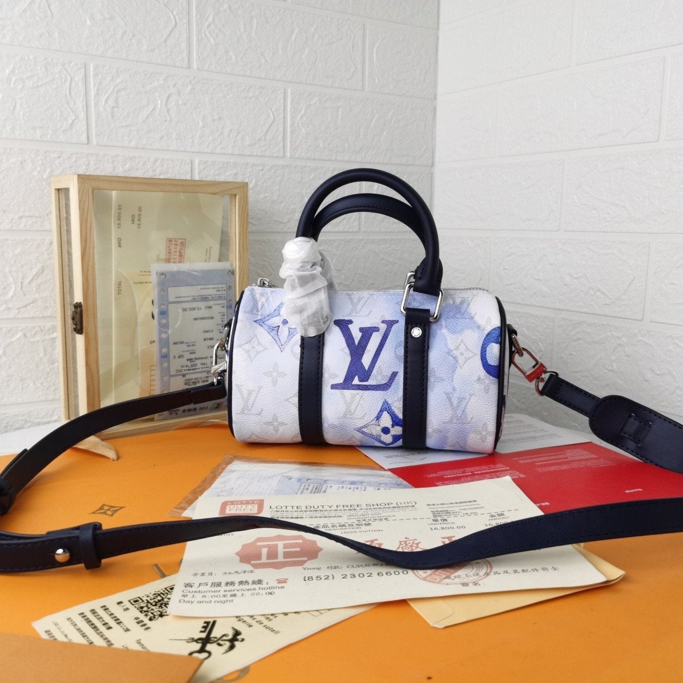 LV KEEPALL XS 21 MONOGRAMME TOILE BLEUE AQUARELLE