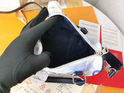 LV KEEPALL XS 21 MONOGRAMME TOILE BLEUE AQUARELLE