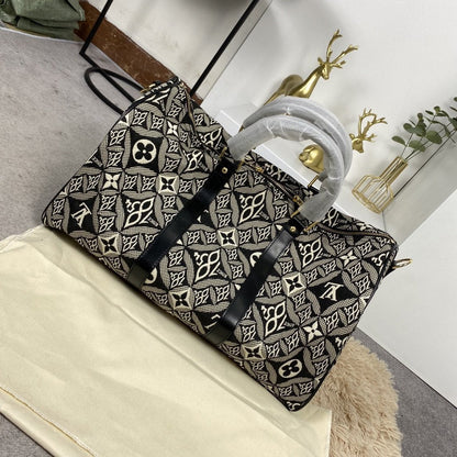 LV KEEPALL BANDOULIÈRE 45 1854 JACQUARD GRIS