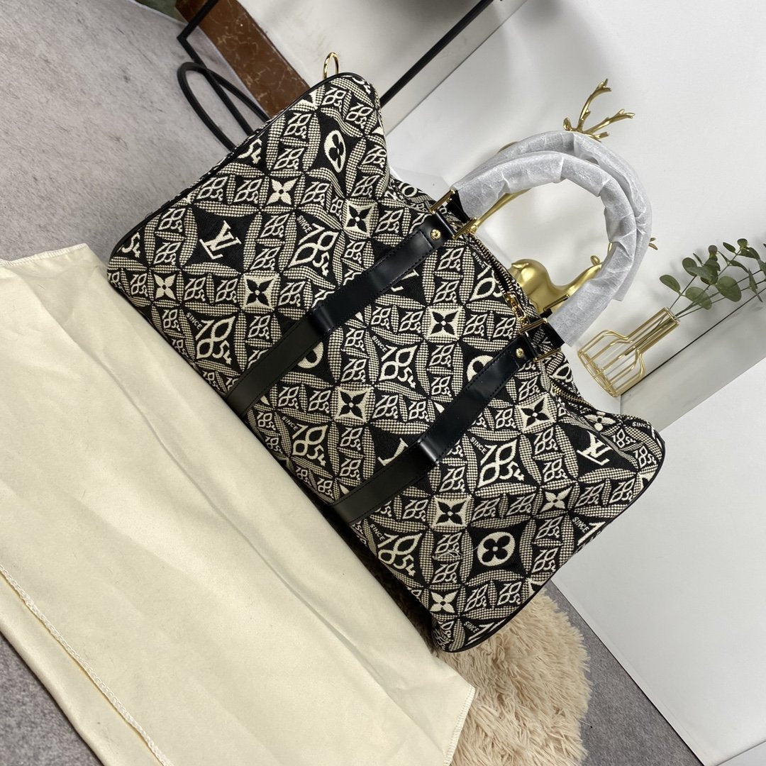 LV KEEPALL BANDOULIÈRE 45 1854 JACQUARD GRIS