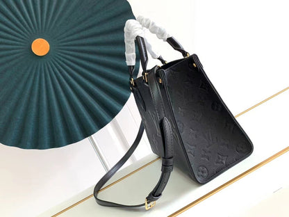 ONTHEGO PM 25 MONOGRAMME NOIR TOILE GÉANTE EMPREINTE