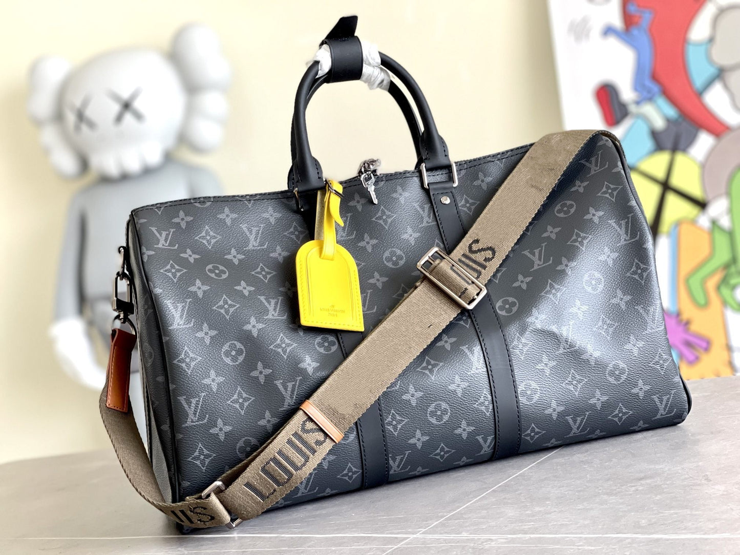 KEEPALL 45 BANDOULIÈRE MONOGRAMME ÉCLIPSE