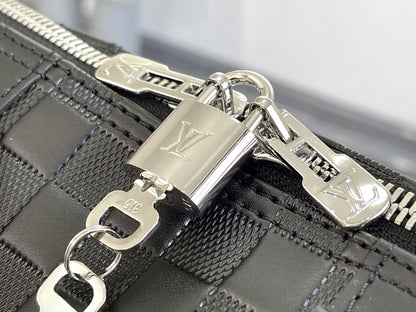 KEEPALL 45 BANDOULIERE NOIR EMPREINTE INFINI 