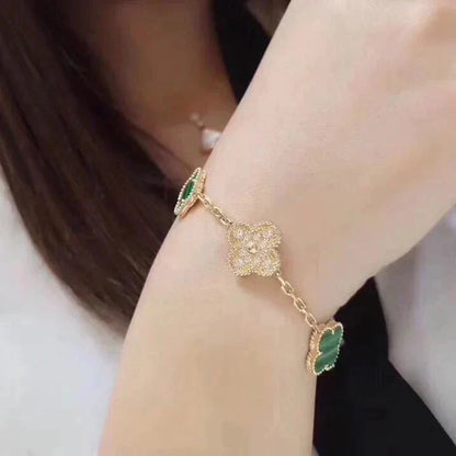 CLOVER 5 MOTIF MALACHITE BRACELET COLLECTION