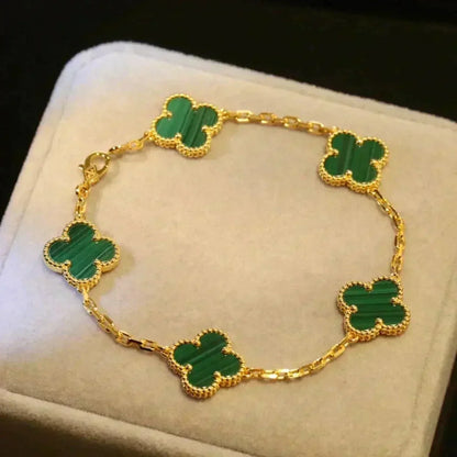 CLOVER 5 MOTIF MALACHITE BRACELET COLLECTION