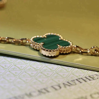 CLOVER 5 MOTIF MALACHITE BRACELET COLLECTION