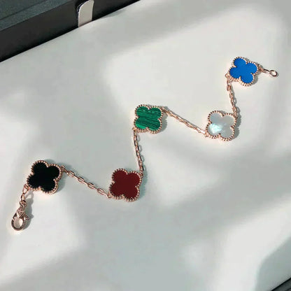CLOVER 5 MOTIFS MULTICOLOR BRACELET
