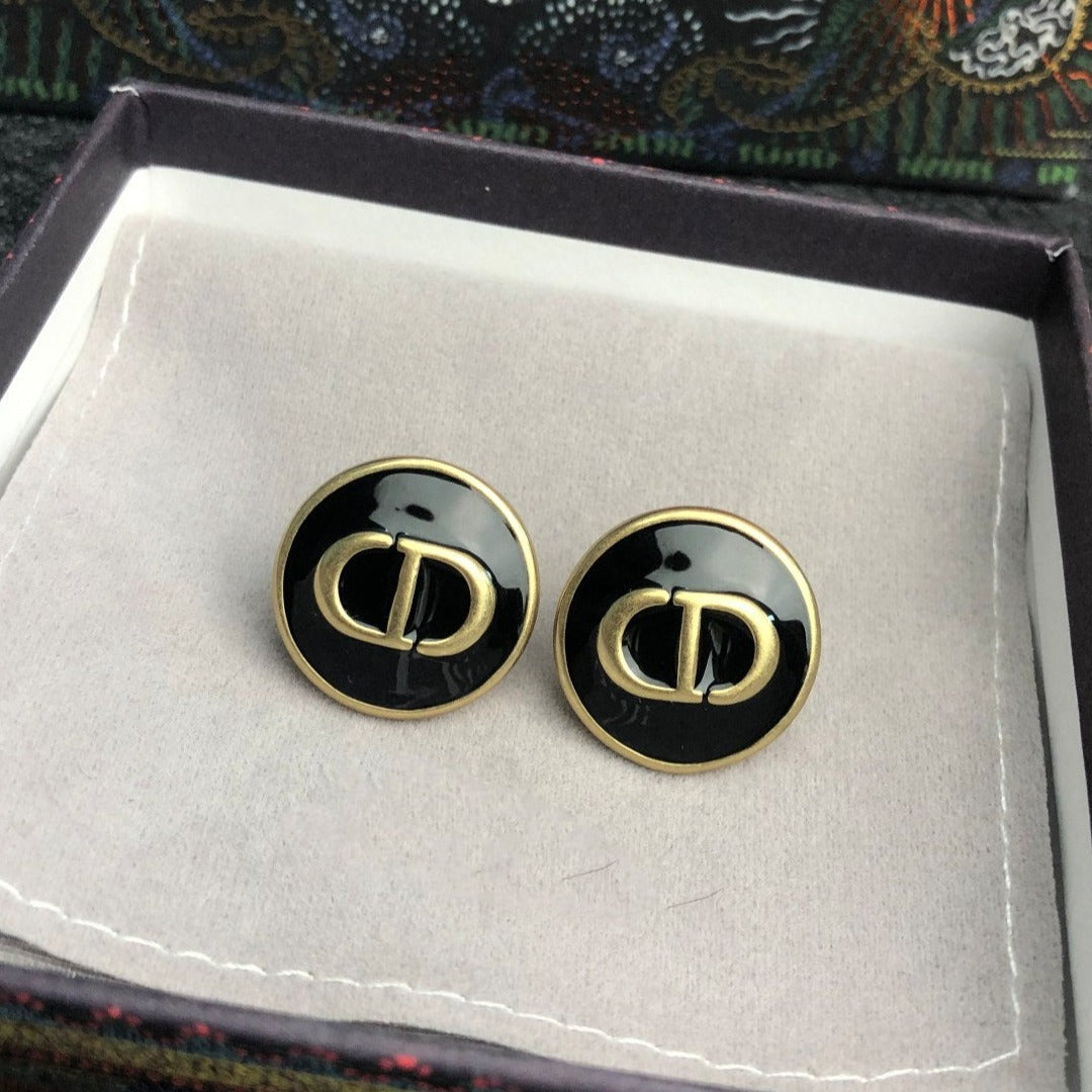 Boucles d'oreilles CD en onyx