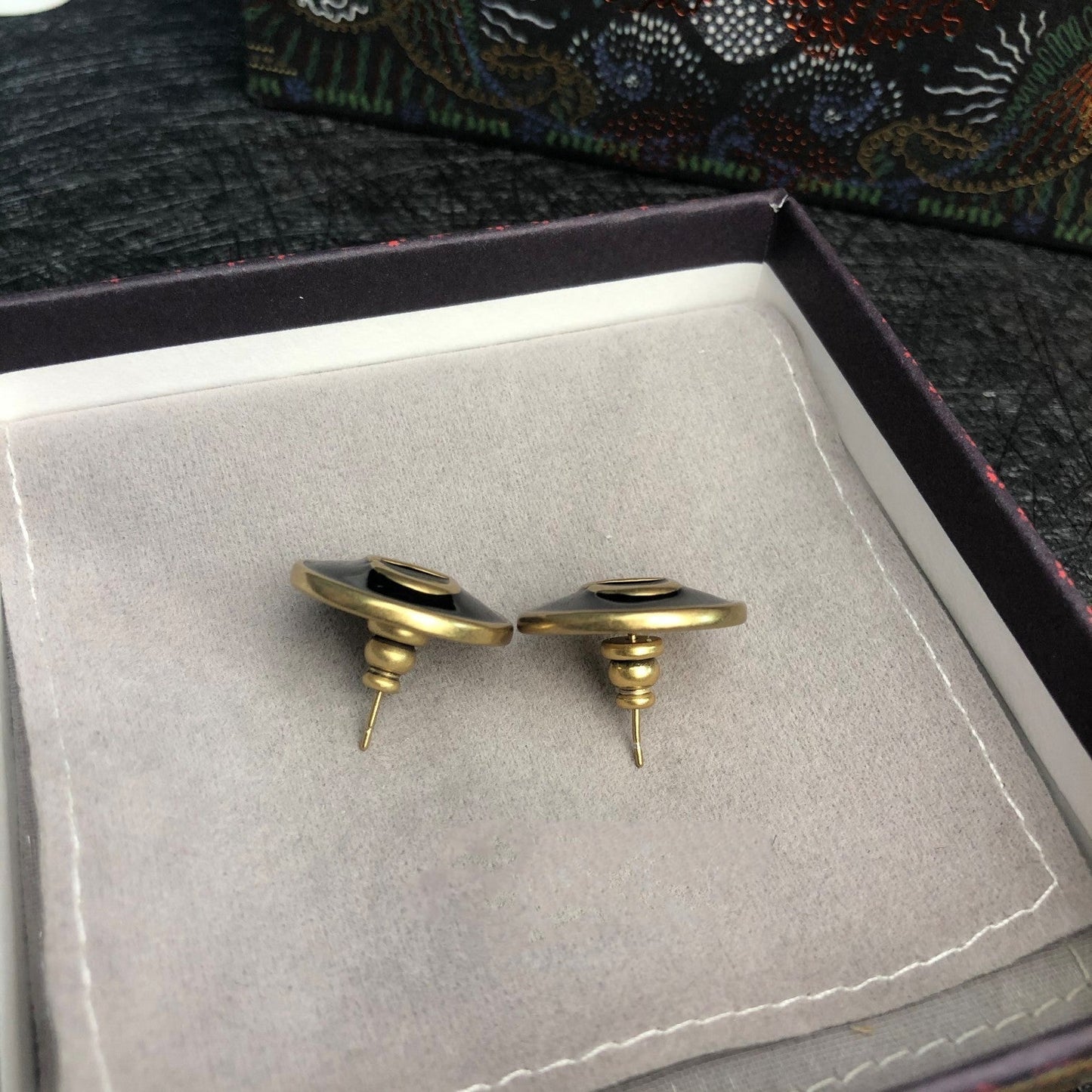 Boucles d'oreilles CD en onyx
