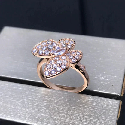 BUTTERFLY PINK GOLD DIAMOND RING