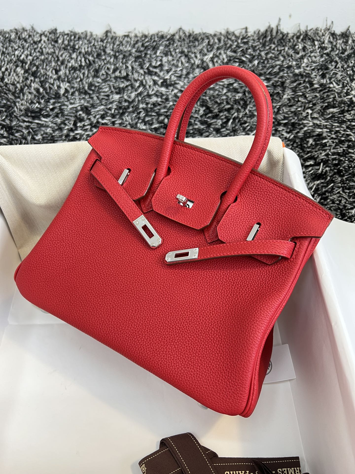 HM バーキン 25cm レッド トゴレザー シルバー金具