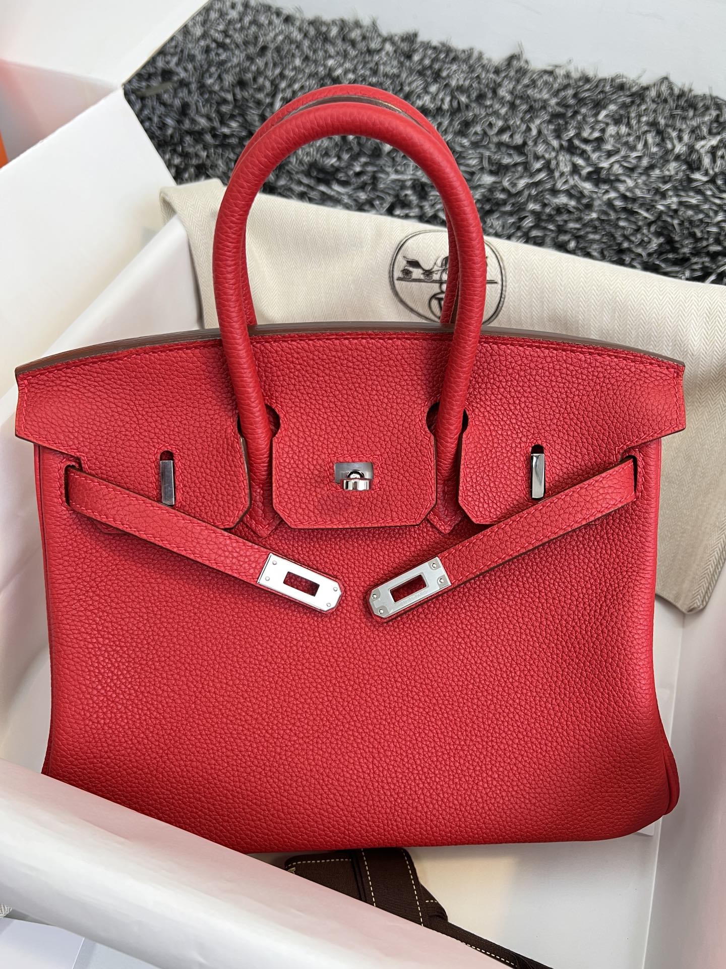 HM バーキン 25cm レッド トゴレザー シルバー金具