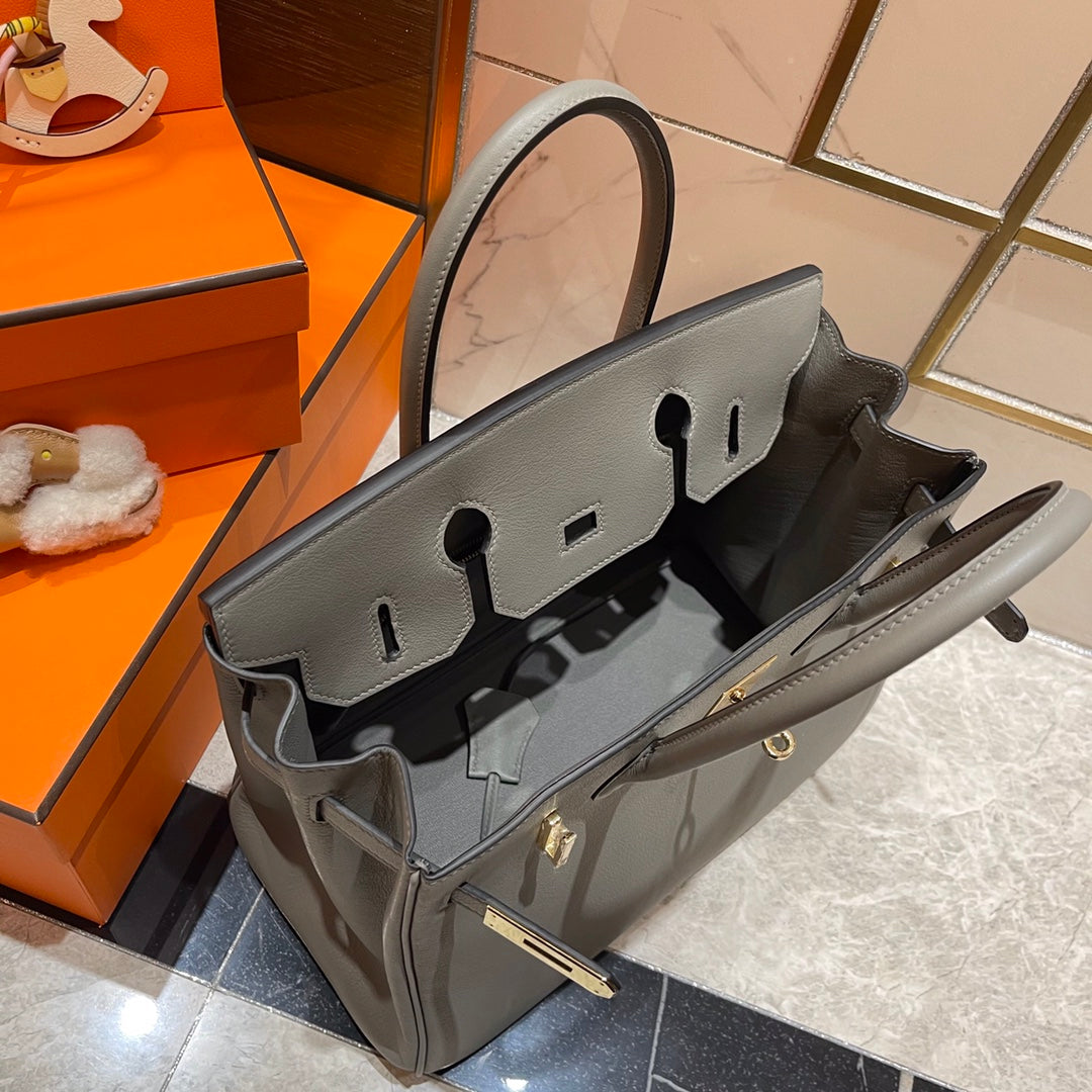 HM バーキン 30cm グレー スウィフトレザー ゴールド金具