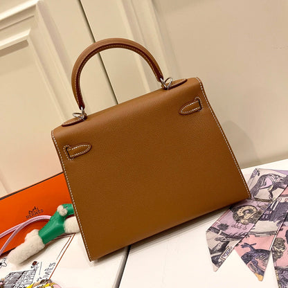 HM ケリー 25cm ゴールド エプソムレザー シルバー金具