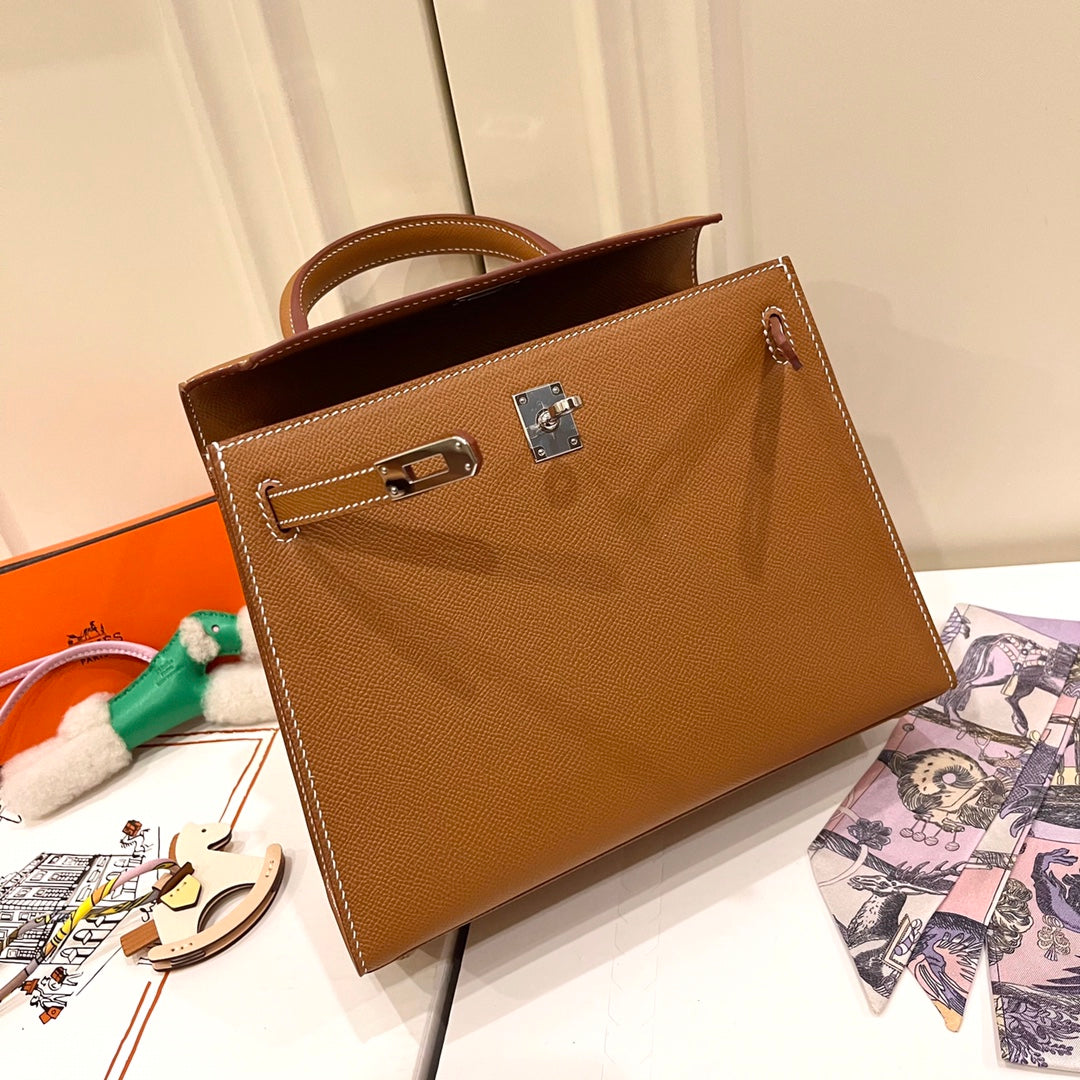 HM ケリー 25cm ゴールド エプソムレザー シルバー金具