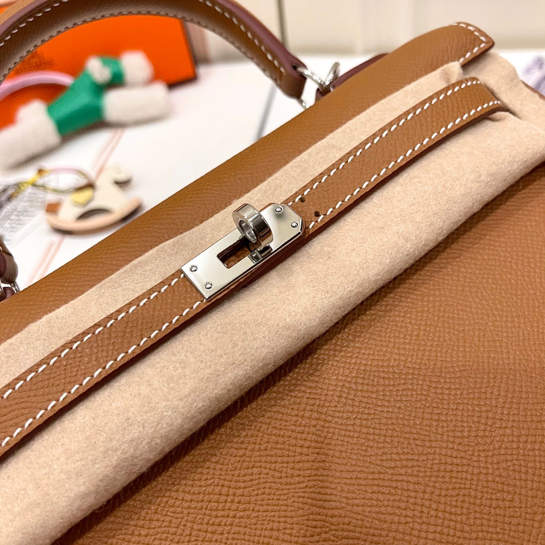 HM ケリー 25cm ゴールド エプソムレザー シルバー金具