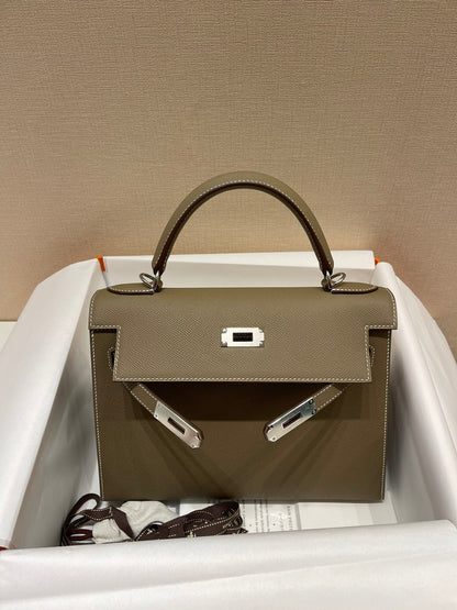 HM KELLY 28CM ÉTOUFFÉ CUIR EPSOM QUINCAILLERIE ARGENTÉE