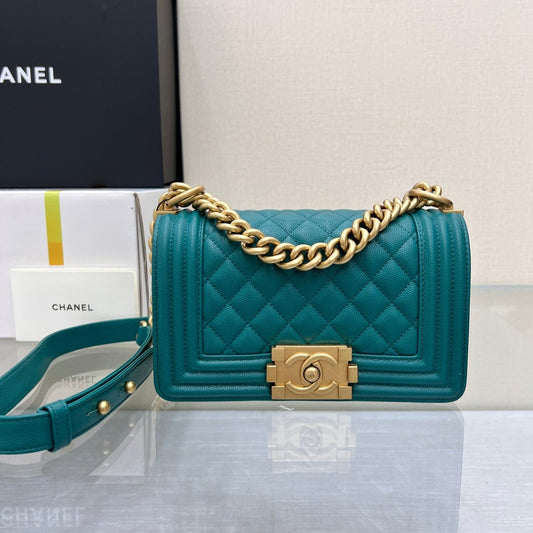 SAC GARÇON PETIT 20 VERT FONCÉ CAVIAR QUINCAILLERIE OR
