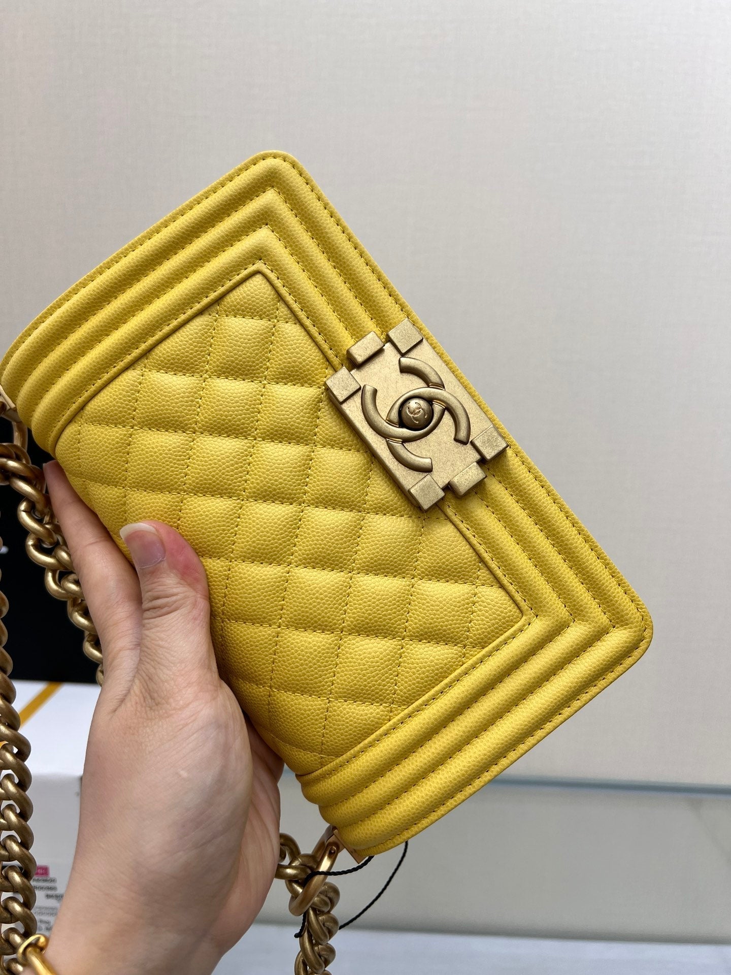 ボーイズバッグ スモール 20 イエローキャビア ゴールド金具