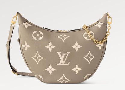 LOOP HOBO 38 MONOGRAMME BICOLORE CUIR EMPREINTE QUINCAILLERIE DORÉ
