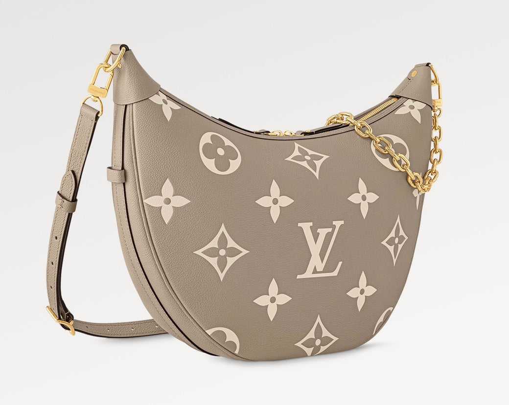 LOOP HOBO 38 MONOGRAMME BICOLORE CUIR EMPREINTE QUINCAILLERIE DORÉ