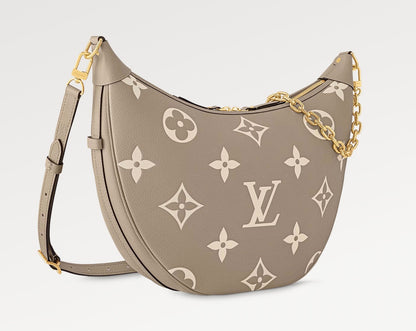 LOOP HOBO 38 MONOGRAMME BICOLORE CUIR EMPREINTE QUINCAILLERIE DORÉ