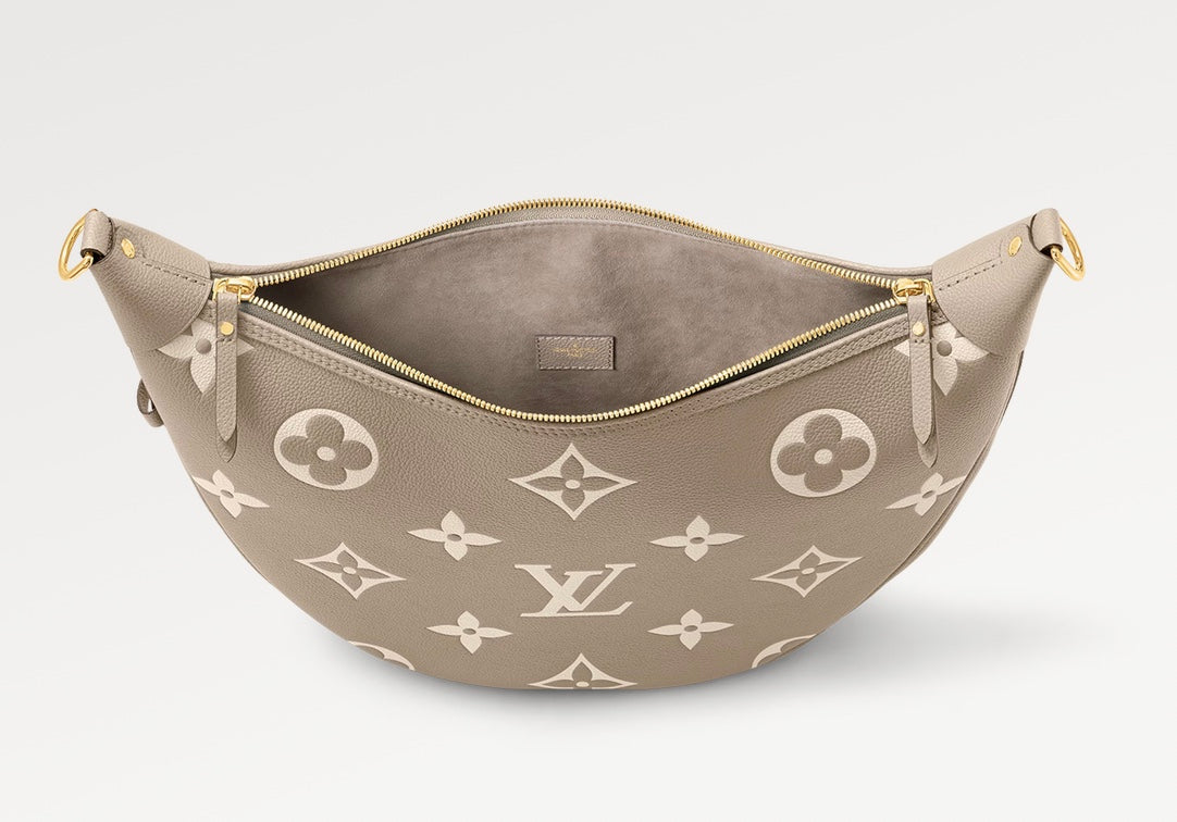 LOOP HOBO 38 MONOGRAMME BICOLORE CUIR EMPREINTE QUINCAILLERIE DORÉ