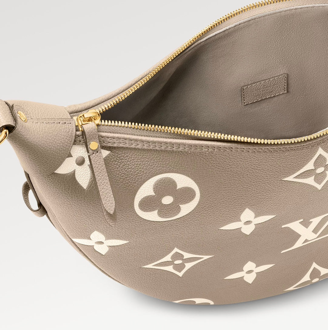 LOOP HOBO 38 MONOGRAMME BICOLORE CUIR EMPREINTE QUINCAILLERIE DORÉ