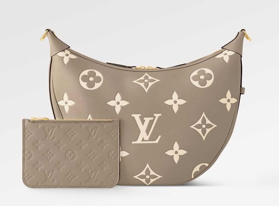 LOOP HOBO 38 MONOGRAMME BICOLORE CUIR EMPREINTE QUINCAILLERIE DORÉ