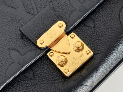 CUIR EMPREINTE MADELEINE NOIR MONOGRAMME