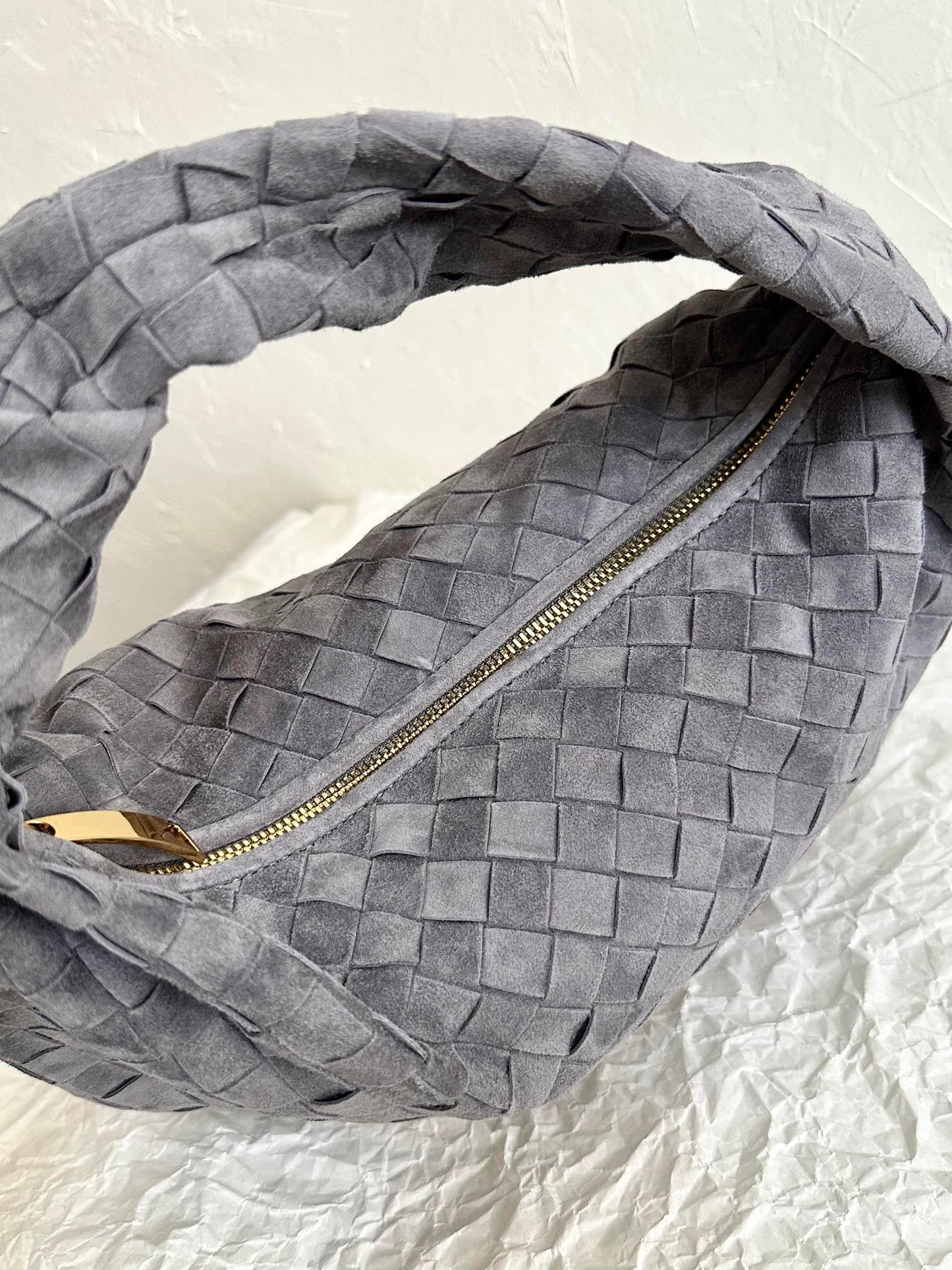 BV TEEN JODIE 36CM CUIR DAIM GRIS 