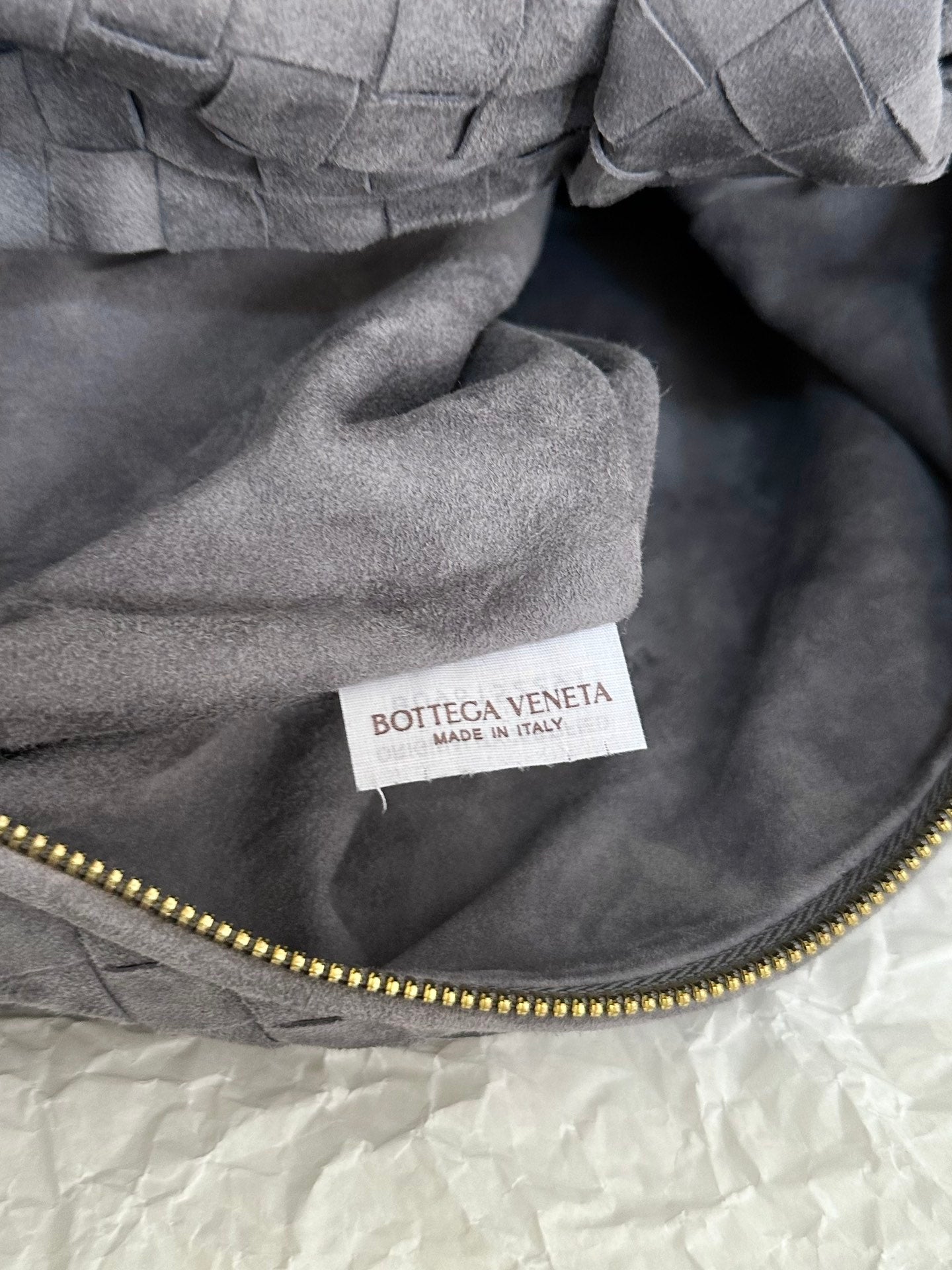 BV TEEN JODIE 36CM CUIR DAIM GRIS 