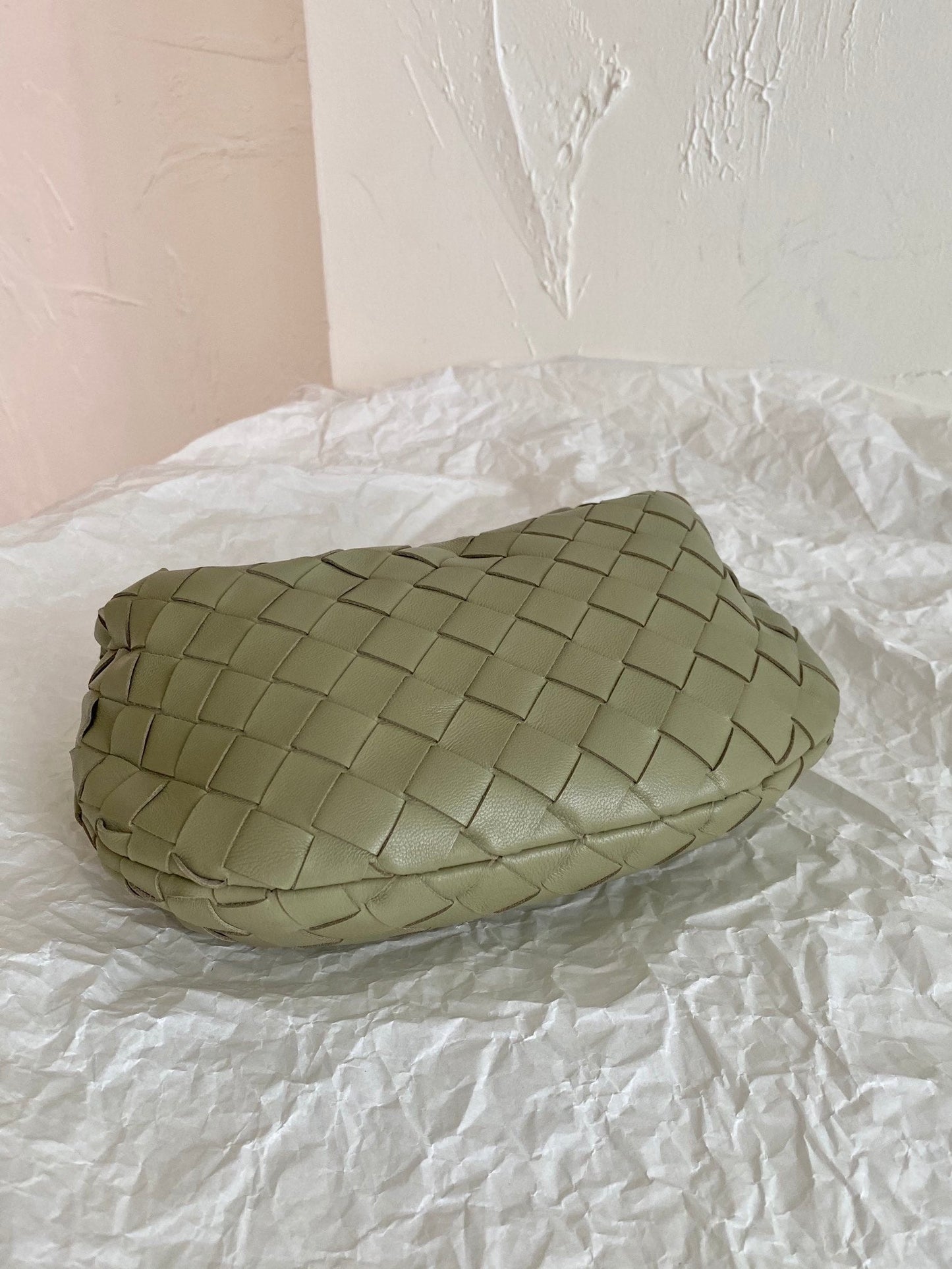 BV ミニ ジョディ 28cm グリーン ラムスキンレザー