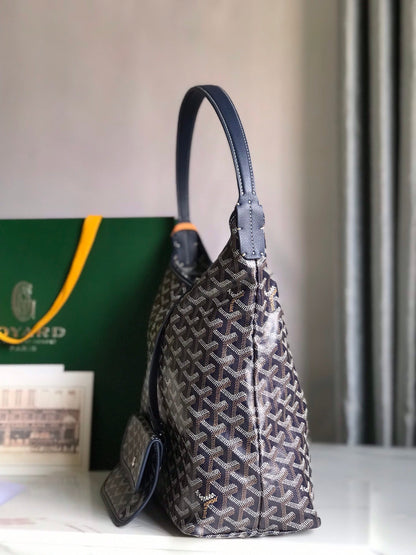 SAC HOBO BOHEME 42CM TOILE BLEU MARINE