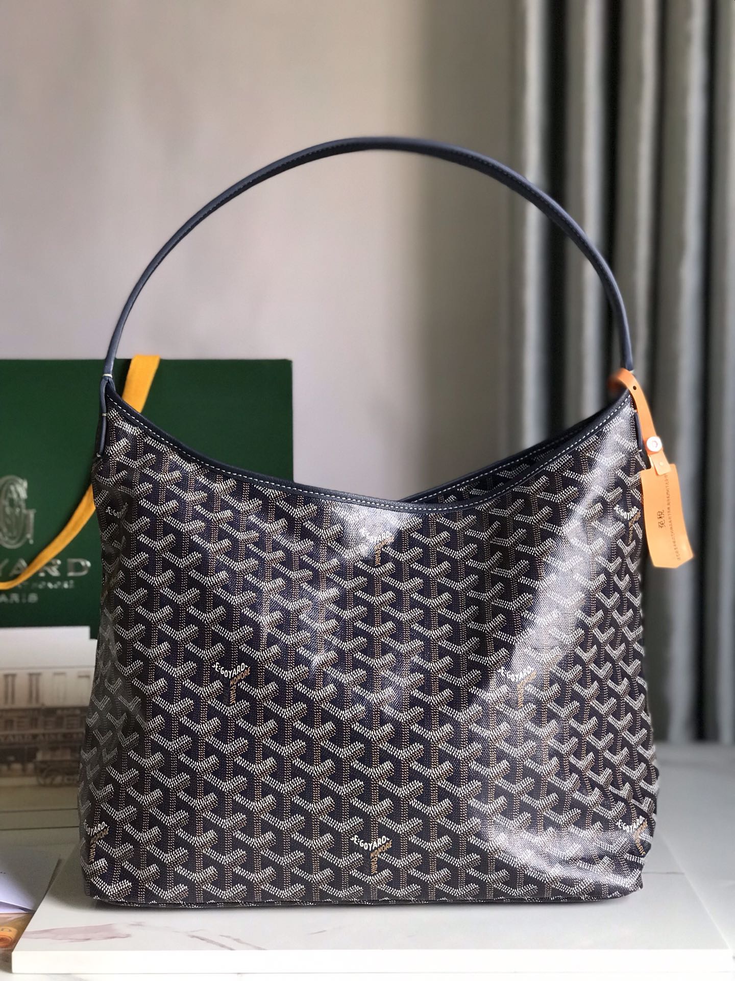 SAC HOBO BOHEME 42CM TOILE BLEU MARINE