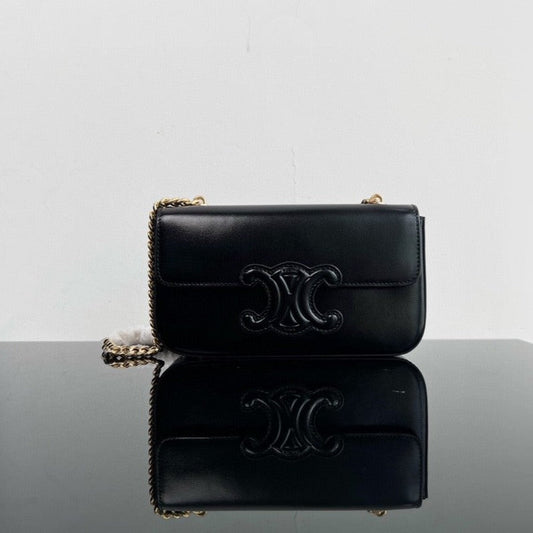 CUIR TRIOMPHE 20 VEAU NOIR ACIER DORÉ