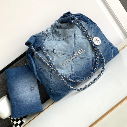 CC HOBO 39CM JEAN QUINCAILLERIE ARGENTÉE